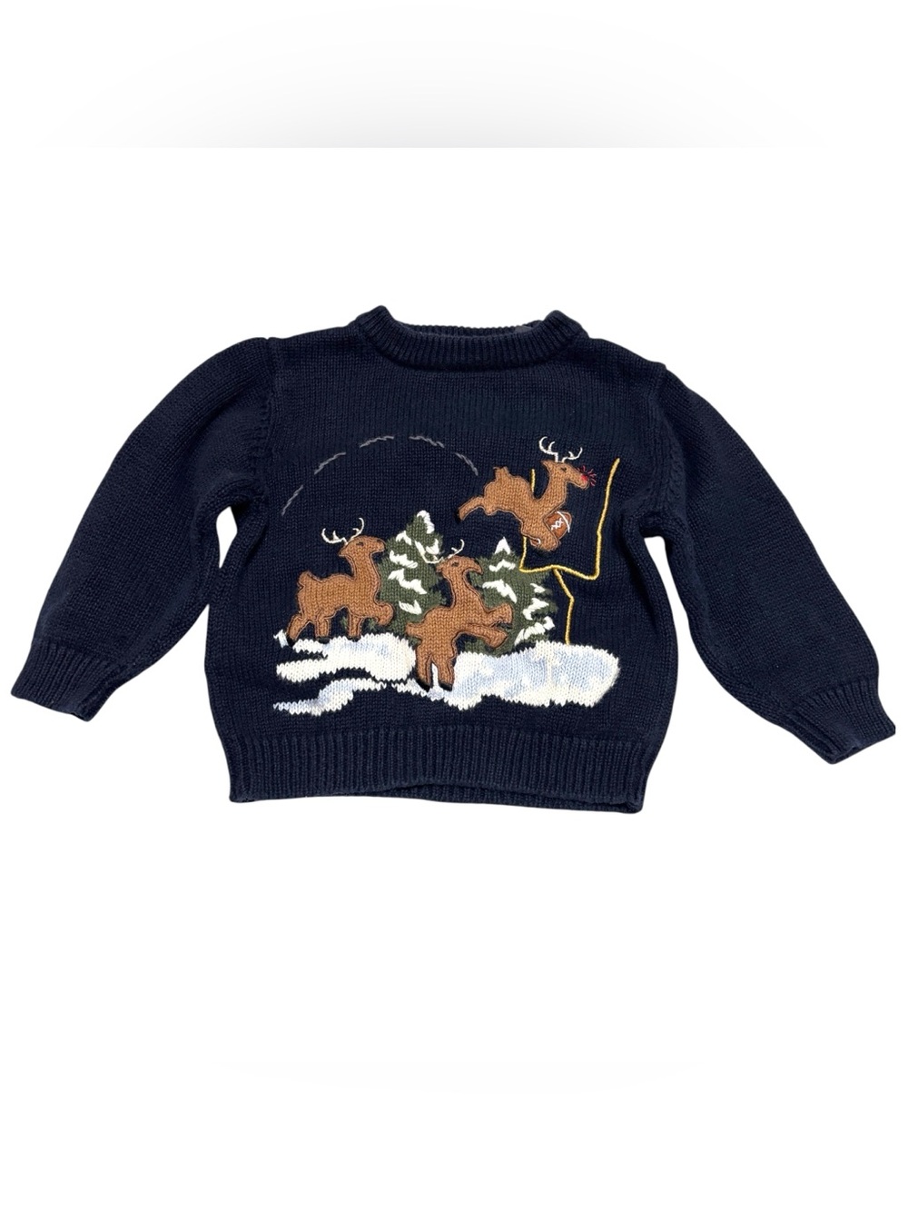 Frost Vintage Navy Reindeer Games Knit Sweater size 2T